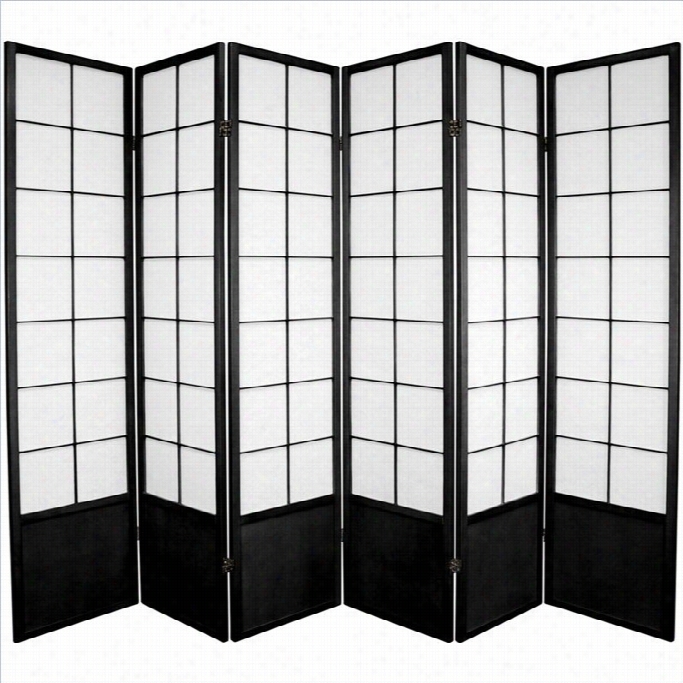 Oroental Equipage Six Panel Zen Shoji Room Divider In Black