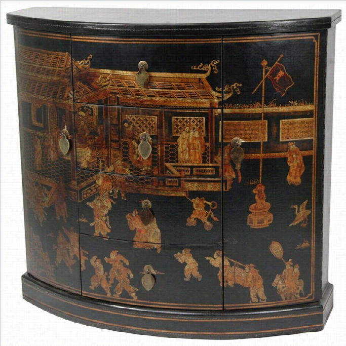 Oriental Furniiture Village Market Accent Chest In Black