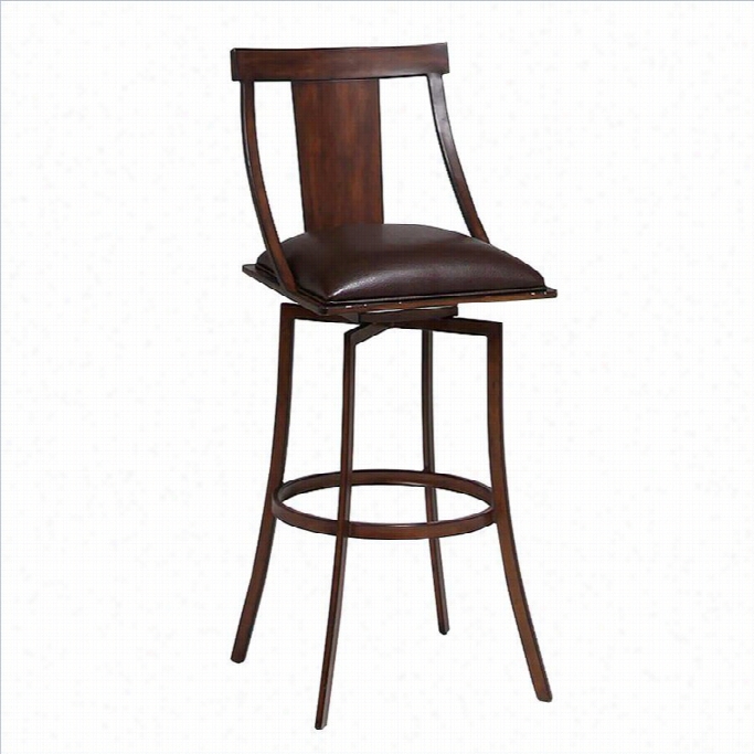 Pastel Furniture Amirta 27.5 Swivel Baar Stool In Ford Brown-26 Coun Er Height