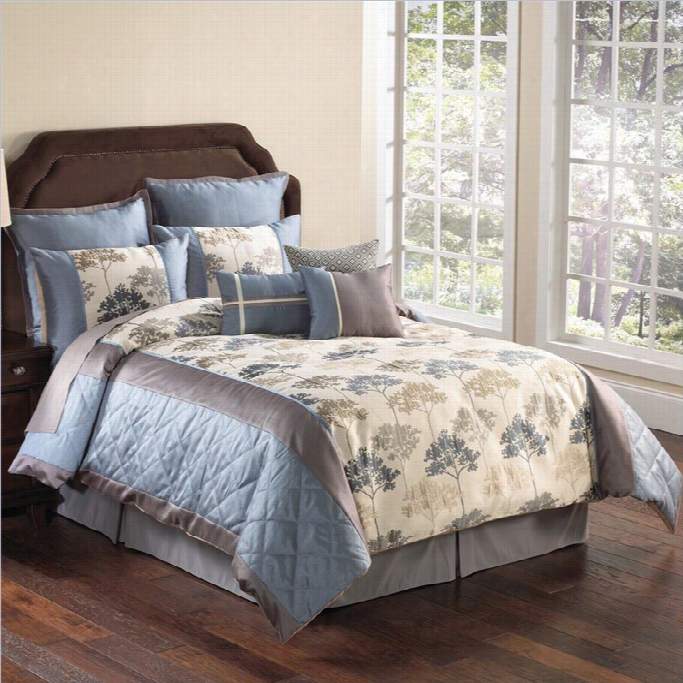 Peacsful Forest 9 Or 10 Piece Comforter Set  In Multicolor-  9piece Queen