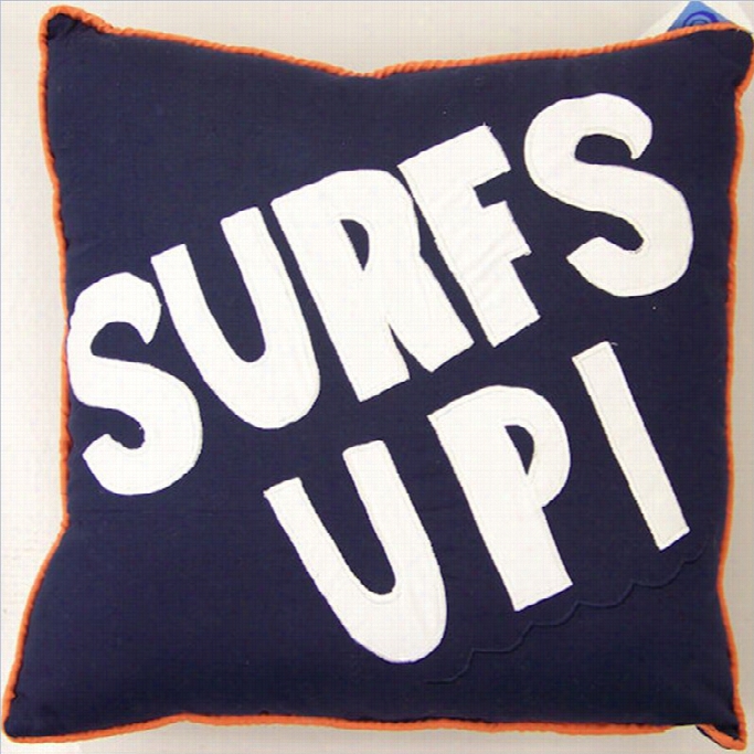 Pem America Ca Tch A Wave Surfs Up Pillow In Blue And White