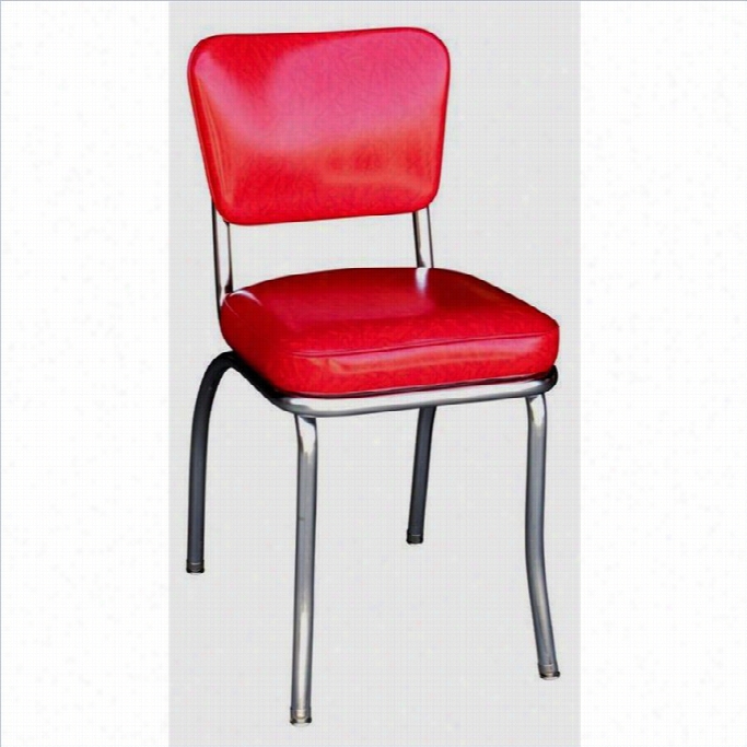 Ricardson Seating Retroo 1950s Chrome Diner Dining Seat Of Justice In Crackee Ice Red