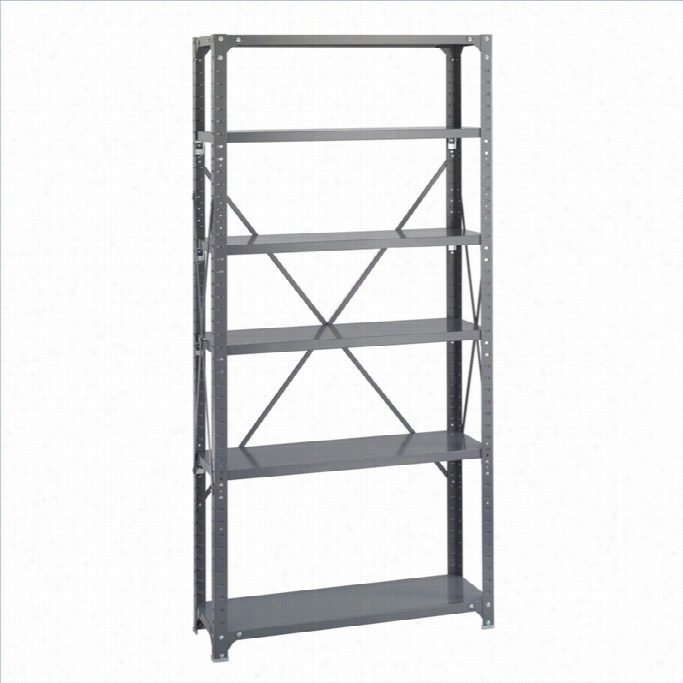 Safco 36 X 11 Commercial 6 Shelf Ikt In Dark Grey Finish