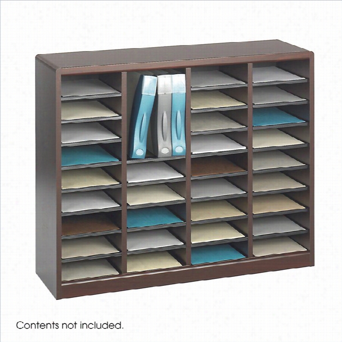 Safco E-z Stor Mahogany Wood Armor Organizer - 36 Compartments