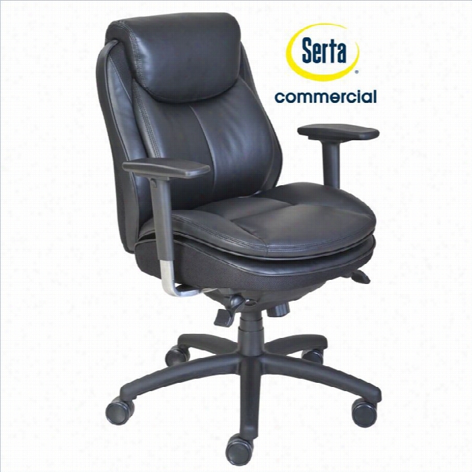 Serta At Home Smart Layers Commercial Series 4000 Task Faux Leather Officec Ahir In Black