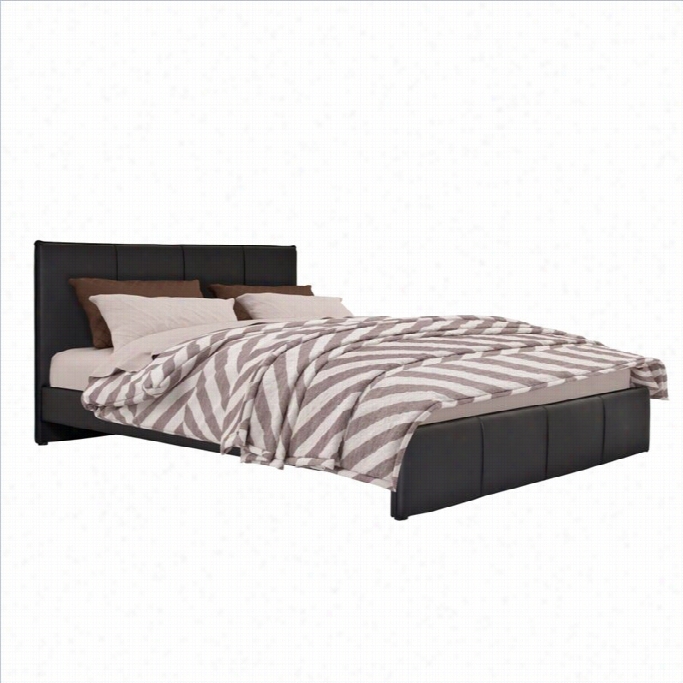 Sonax Corliving Fairfield Queen Bed  In Blac Kbonded Leather