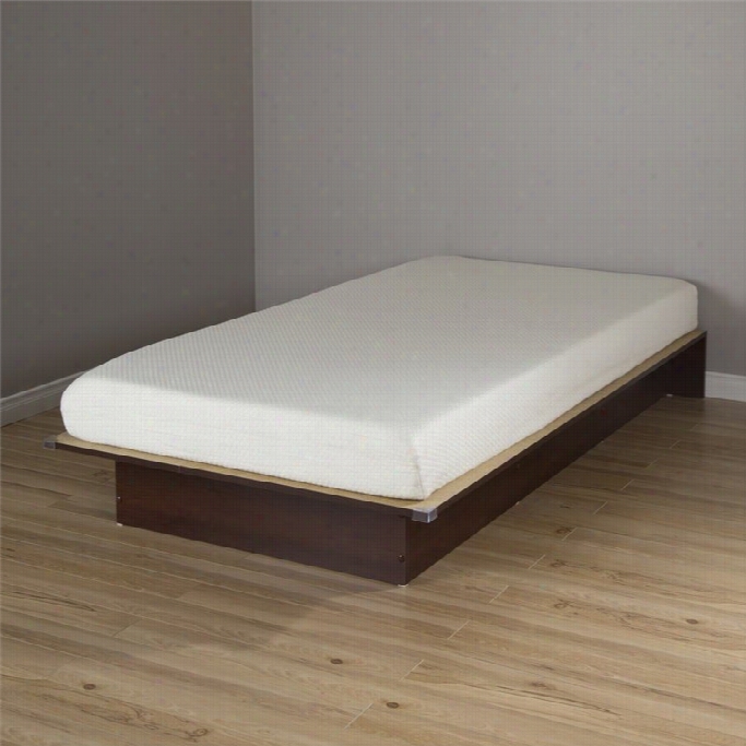 South Shore Libra Wood Twin Platform Bed With 6 Mattress In Cherry