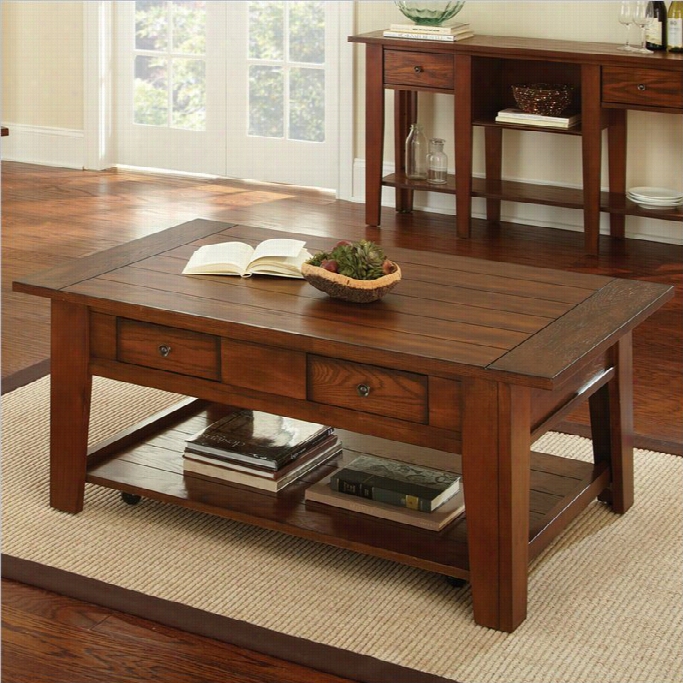 Steve Silver Company Desoto Coctkail Table With Caster In Ark Oak Finish