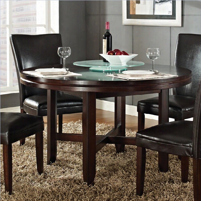 Steve Silver Companu Hartford 52 Inch Roun Casual Dining Tablw In Dark Cherry