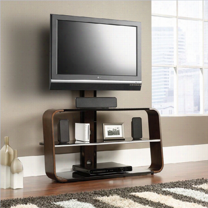 Stu Dio Rta Select Panel Tv Stand With Mounti N Medium Wood Finish