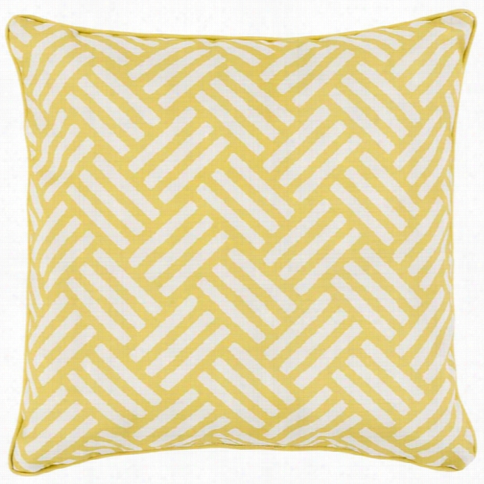 Surya Basketweave Poly Fill 16 Square Pillow In Yellow