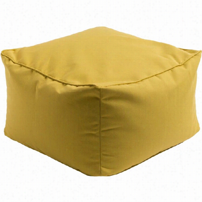 Surya Piper Cube Pouf Ottoman In Yellow