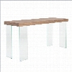 Eurostyle Cabrio Console Table in Clear and Walnut