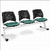 OFM Star 3 Beam Seating with Vinyl Seats in Teal