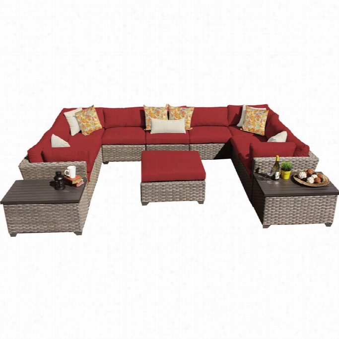 Tkc Monterey 12 Piece Outdoor Wicker Sora Set In Terraccotta