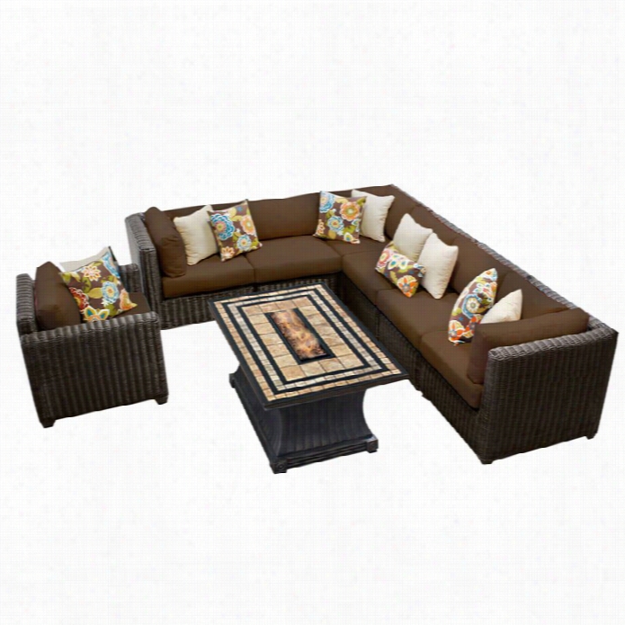 Tkcvenice 8  Piece Outdoor Wicker Sofa Set In Cocoa