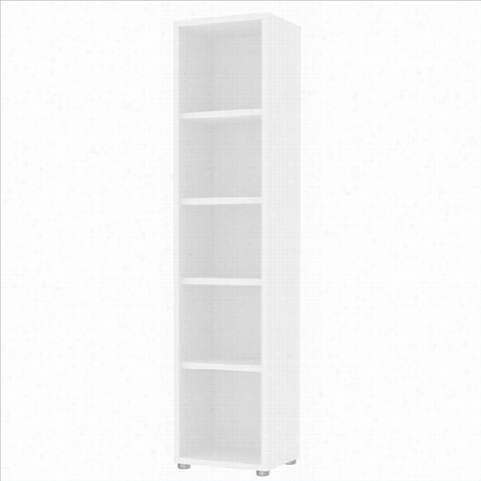 Tvilum Structure 5 Shelf Narrow Bookcase In White