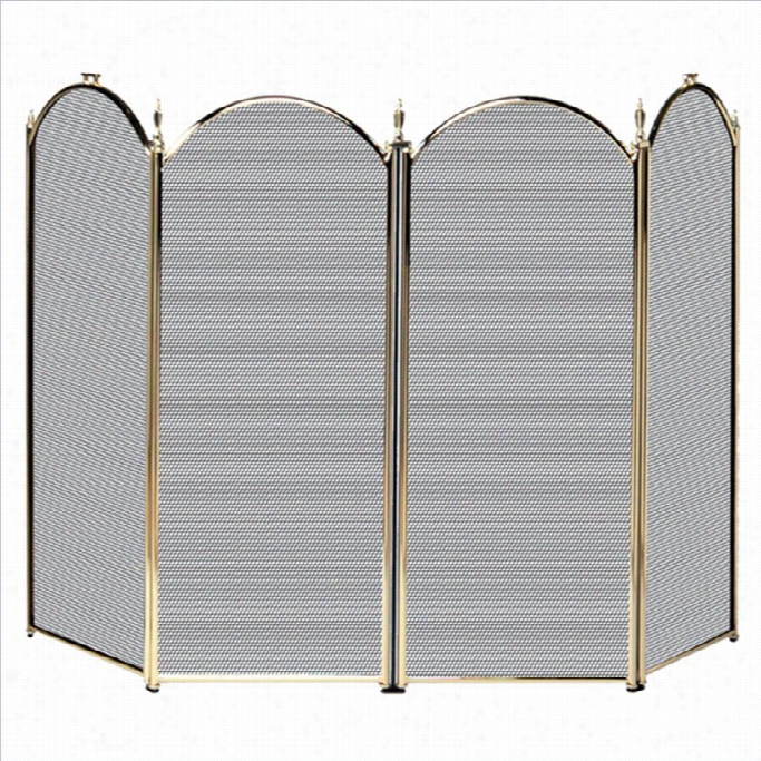 Uniflame 4 Fold Polished Brass Screen