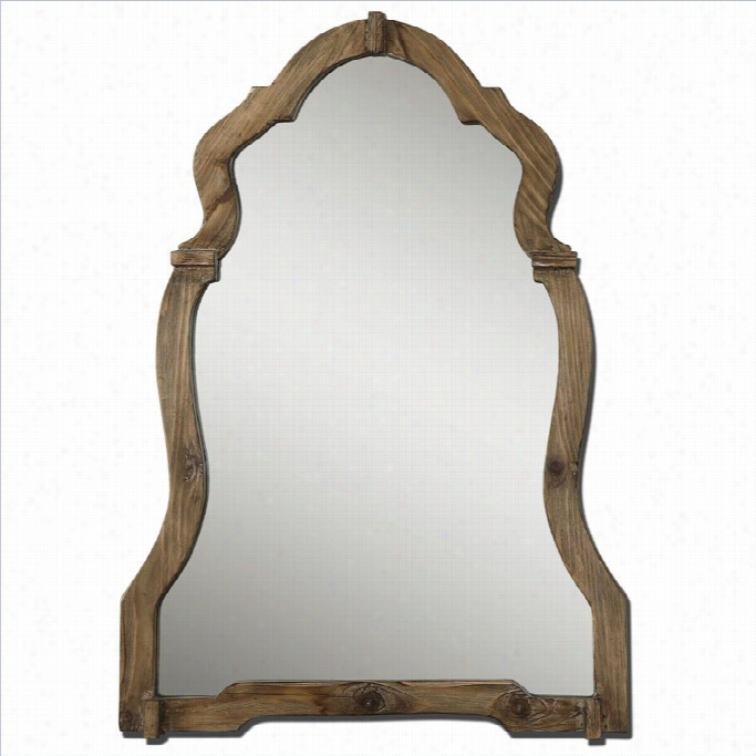 Uttermost Agustin Mirror In Light Walnut Stained Wood