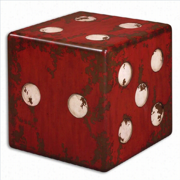 Uttermost Dice Accnt Table In Burnt Red