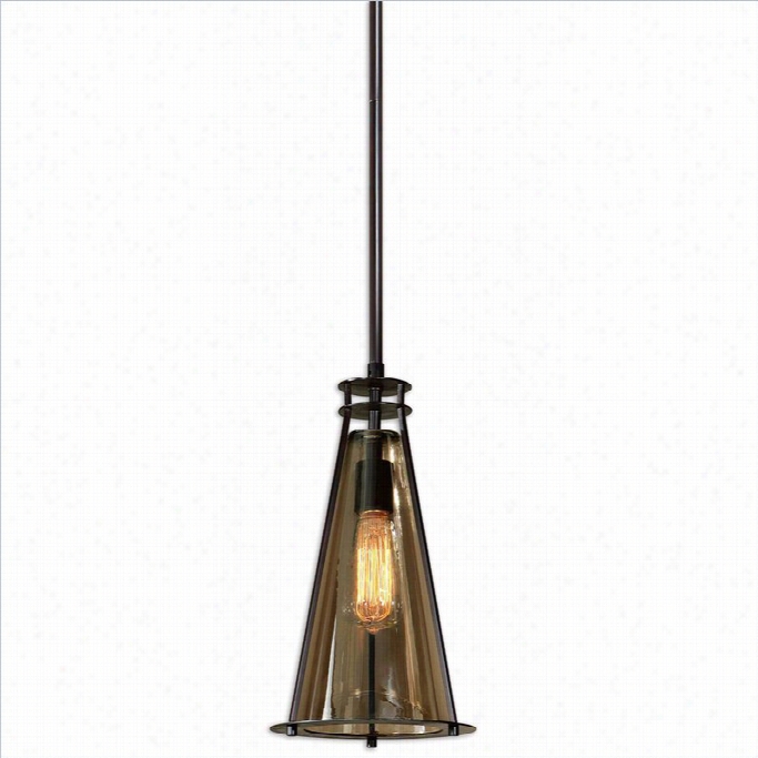 Uttermost Frisco 1 Light Black Metal Mini Pendant