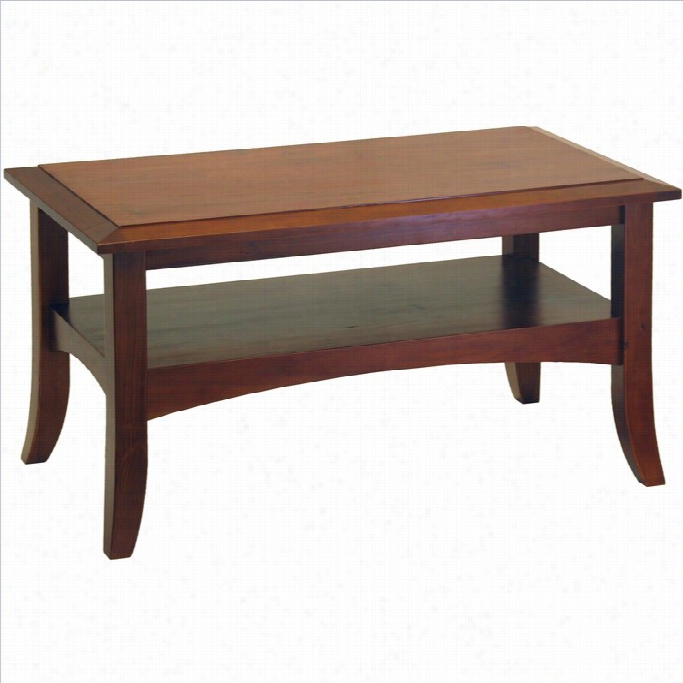 Winsome Rectangle Wood Coffee Stand  In Antique Walnut