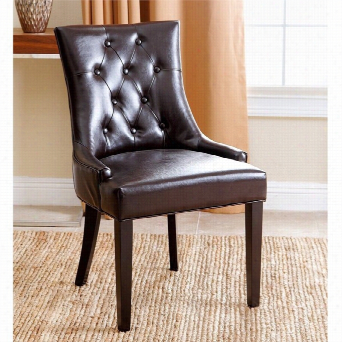 Abbyson Living Isla Leather Diniing Chair In Dark Brown