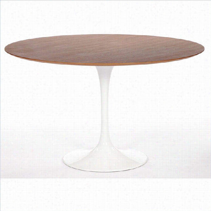 Aeon Furniture Catalan Round Dining Table In Walnut And Glo5s White