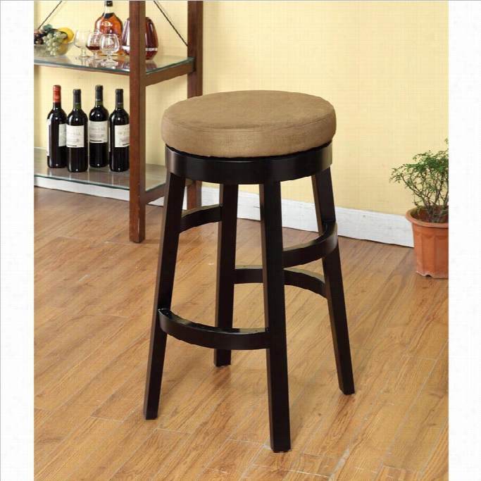 Armen Existing Halo 30 Swivel Bar Stool In Brown Microfiber