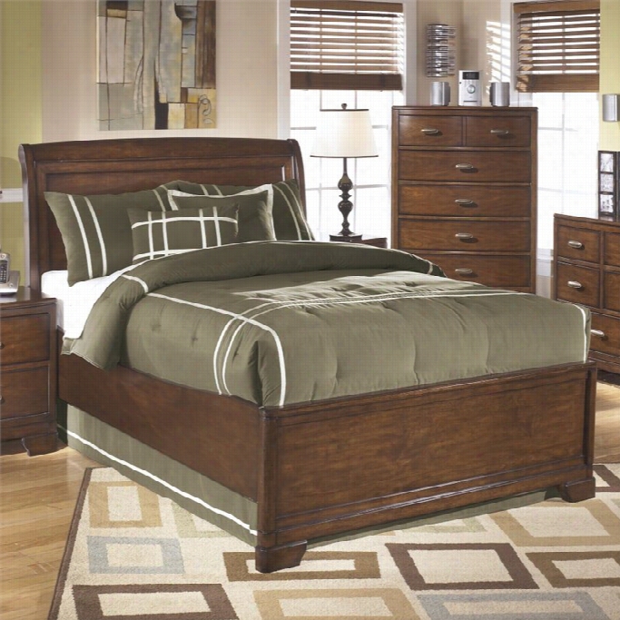 Ashl Ey Alea Wood Fu Ll Sleigh Bed In Brown