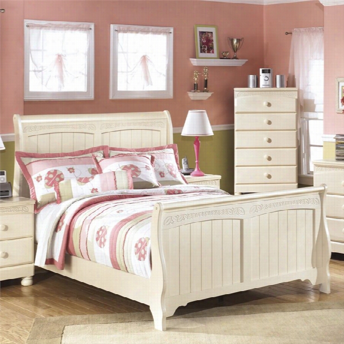 Ashley Cot Retreat Wood Full Seigh Bed In Cream