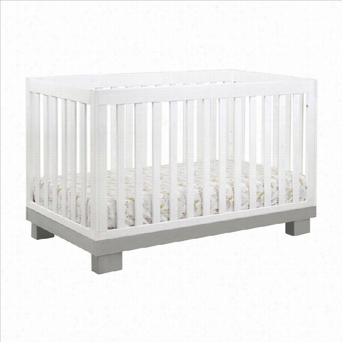 Babyletto Modo 3-in-1 Convertible Crib In Grey And White