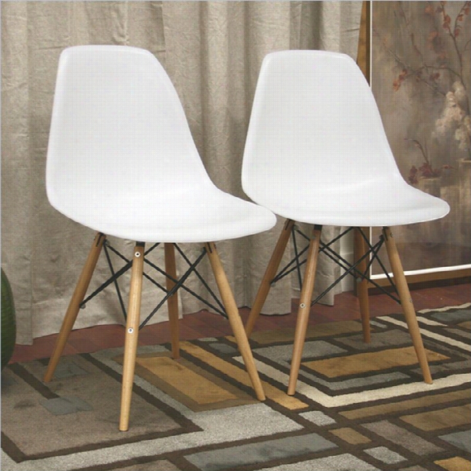 Baxton Studio Aazzo Accent Chair In White (set Of 2)