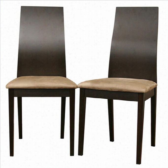 Baxton Studio Calhoun Dining Chair In Darkness Brown (set Of 2)