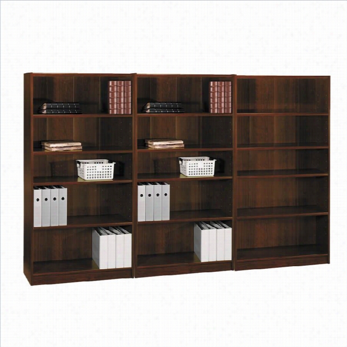 Bush Unive Rsal 5 Shelf Wall Bookcase In Vogue  Cherry