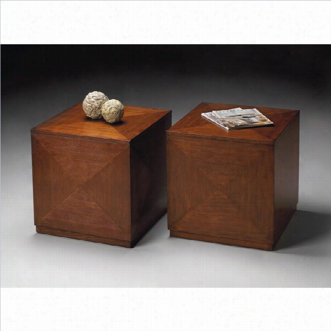 Butler Specialty Bunching Cube End Table Iin  Chestnut Burl Finish