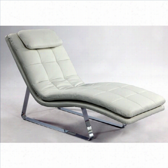 Chi Ntaly Corvette Leather Chaise Lounge In Wh It E