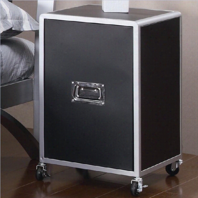 Coaster Leclair Mobile Cabinet In Black And Silver