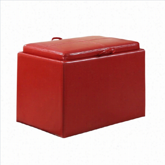 Conveniecne Concepts Designs4comfort Accent Storaeg Ottoman - Red