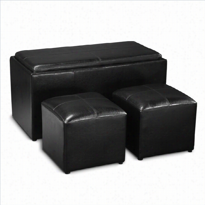 Conveniehce Concepts Sheridan Storage Bench Ottoman In Black