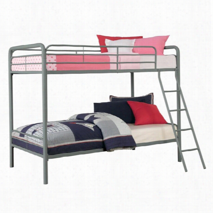 Dhp Metal Twin Over Twin Bun Bed In Silver