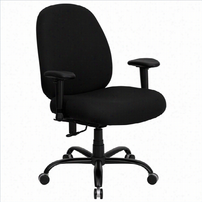 Flash Furniture Hecrules Series Black Fabric Office Chair With Arms