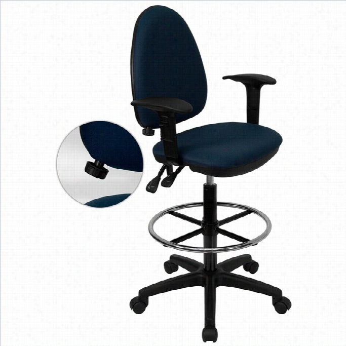 Flash Furniture Imd-bavk Drafting Chair With Ars In Navy Pedantic 