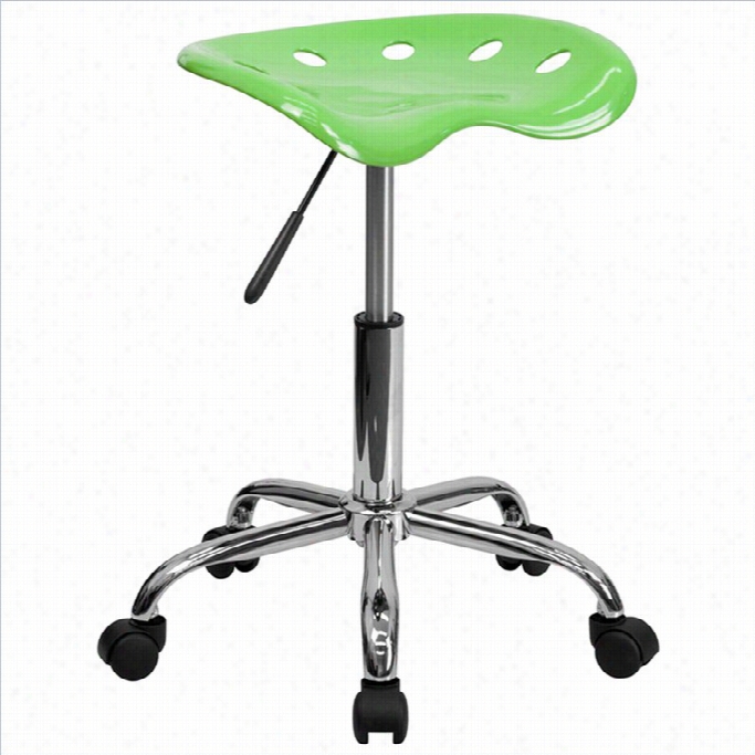 Flash Furniture Vibrant Chrome Adjustable Bar Discharge  In Apple  Green