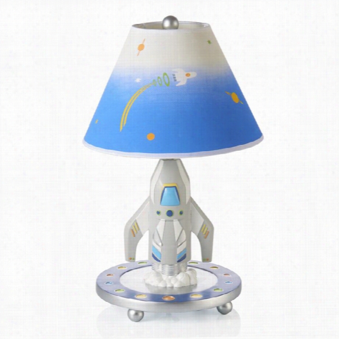 Guidecraft Rocket Lamp In White And Blue