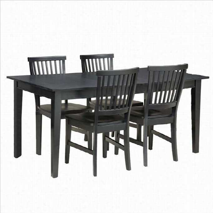 Home Styles Arts & Crafts 5 Piece Dining Set In Ebony