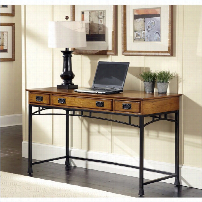 Home Styles Modern Craftsman Executive Desk In Deep Brown