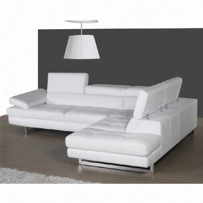 J&m Furniture A761 Leather Right Sectional In White