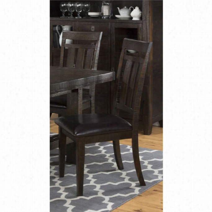 Jofran Kona Grove Slatback Dining Chair In Deep Chocolate (set Of 2)