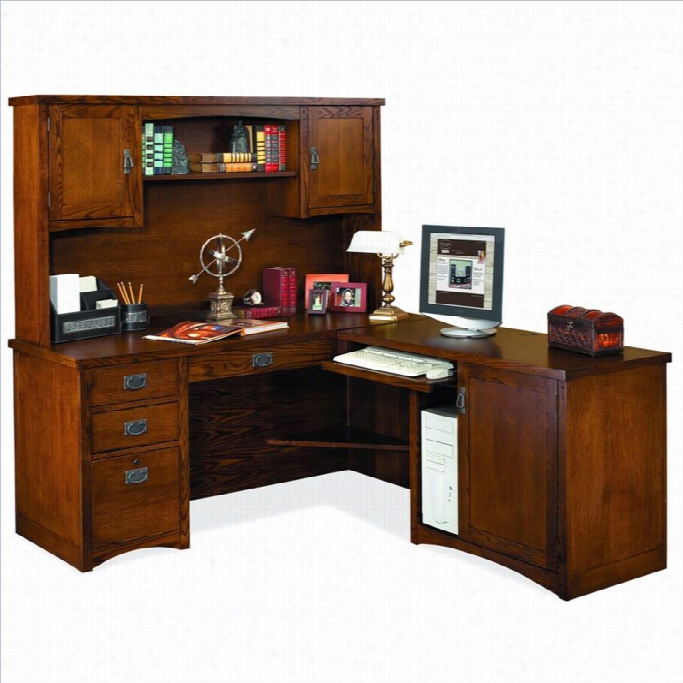 Kathy Ireland Close By Martin Mission Pasad Ean Rh L-shape Woood Desk With Hutch